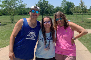Lauryn at camp with two other staff