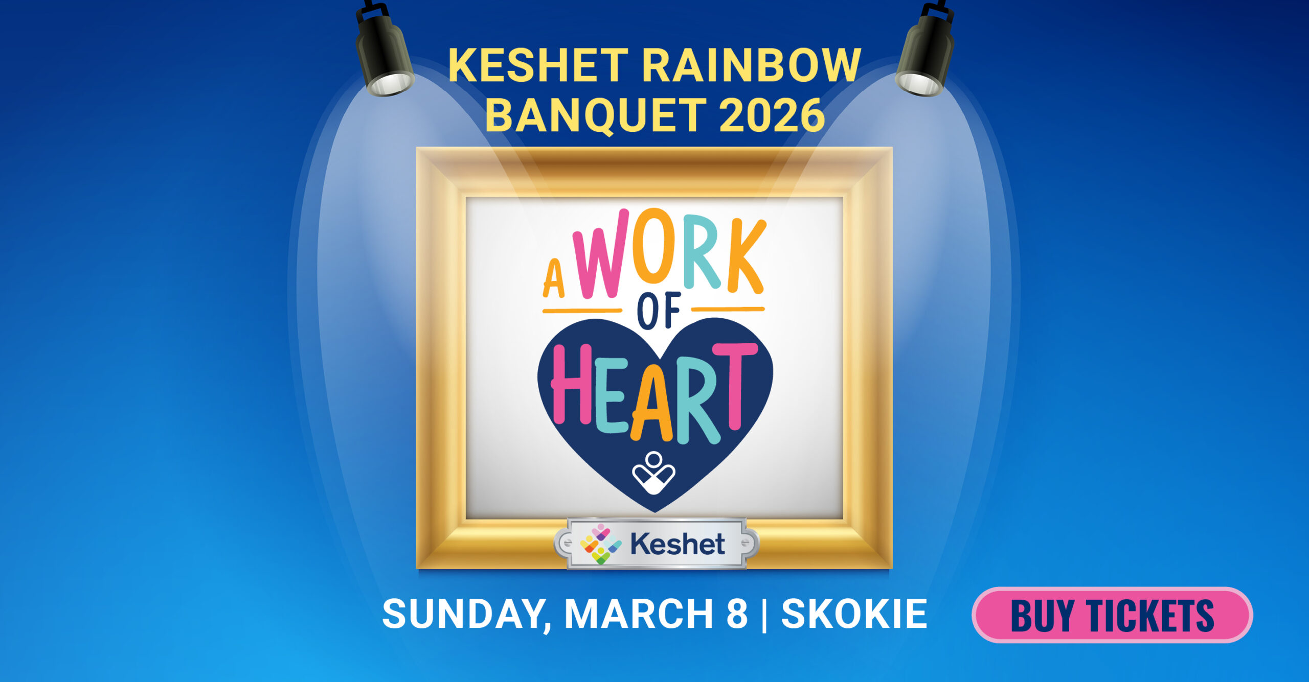 keshet banquet logo with button that says buy tickets