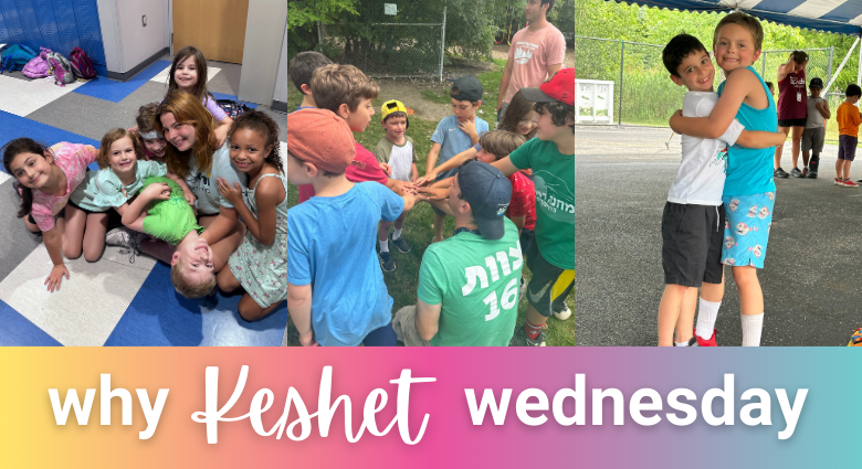 Collage of three camp photos with text overlay that says "Why Keshet Wednesday"