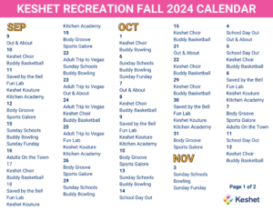 Rec Schedule Fall 2024