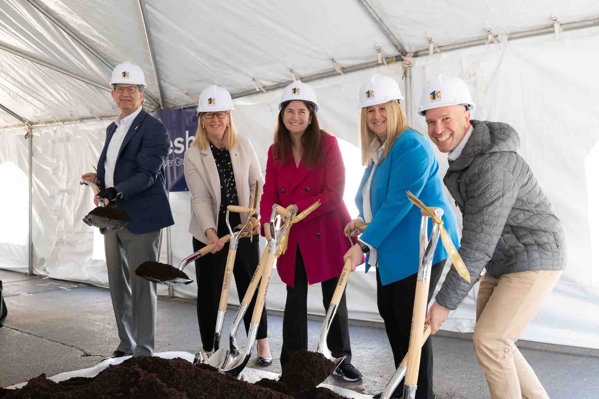 Jen with the elected officials who attended the groundbreaking ceremony