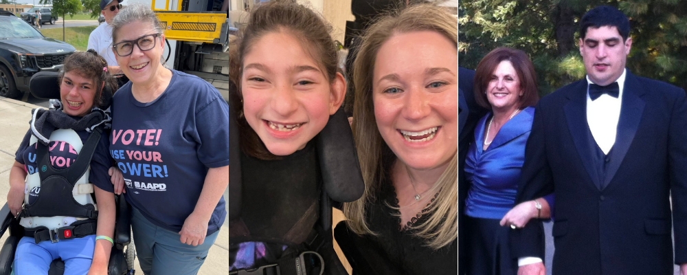 Pictures of Carole, Amy and Margaret with their children with text below that reads "Happy Mother's Day"