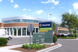 Driving entrance to building