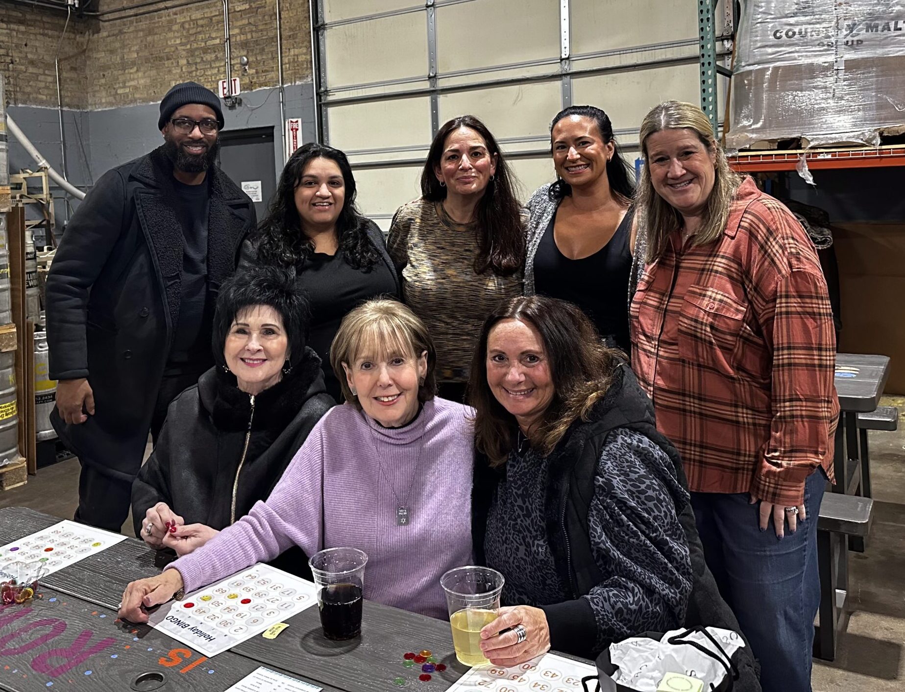 Group of staff together at the holiday party