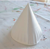 paper plate in the shape of a cone