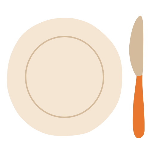 plate and knife clipart